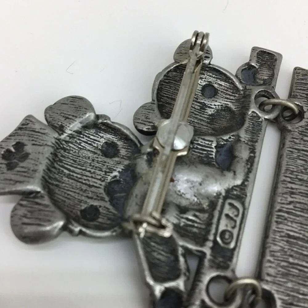 Vtg. J.J. Brooch Pin Nurses‎ Teddy Bear Articulated Kitchy Cute Nurse Gift